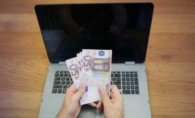 money and laptop