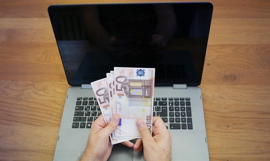 money and laptop